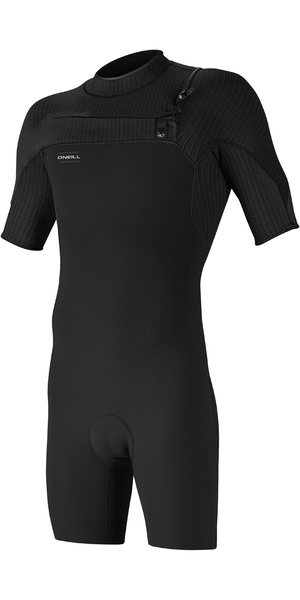 2026 O'Neill Hombres Hyperfreak 2mm Chest Zip Shorty Neopreno 5495 - Black